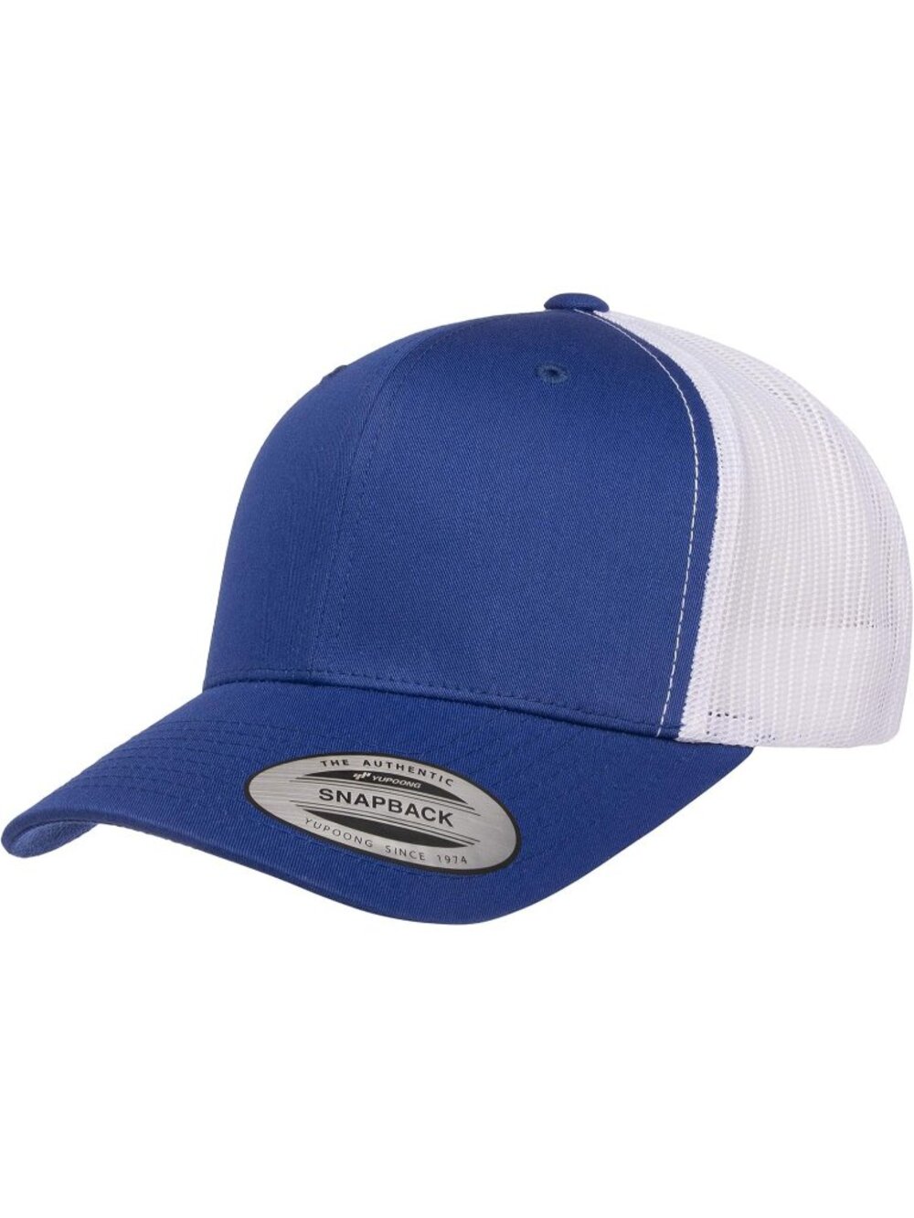 Men's Royal/White Cotton Classics Trucker Mesh Cap YP Snapback Loose Fit Hat Cap